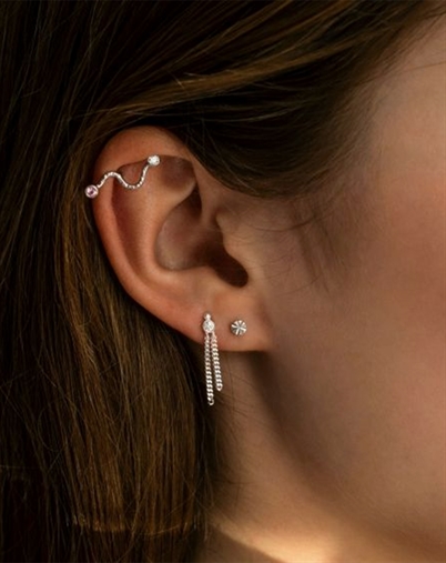 Stine A - Tres Petit Etoile Single Øreringe - Sølvfarvet